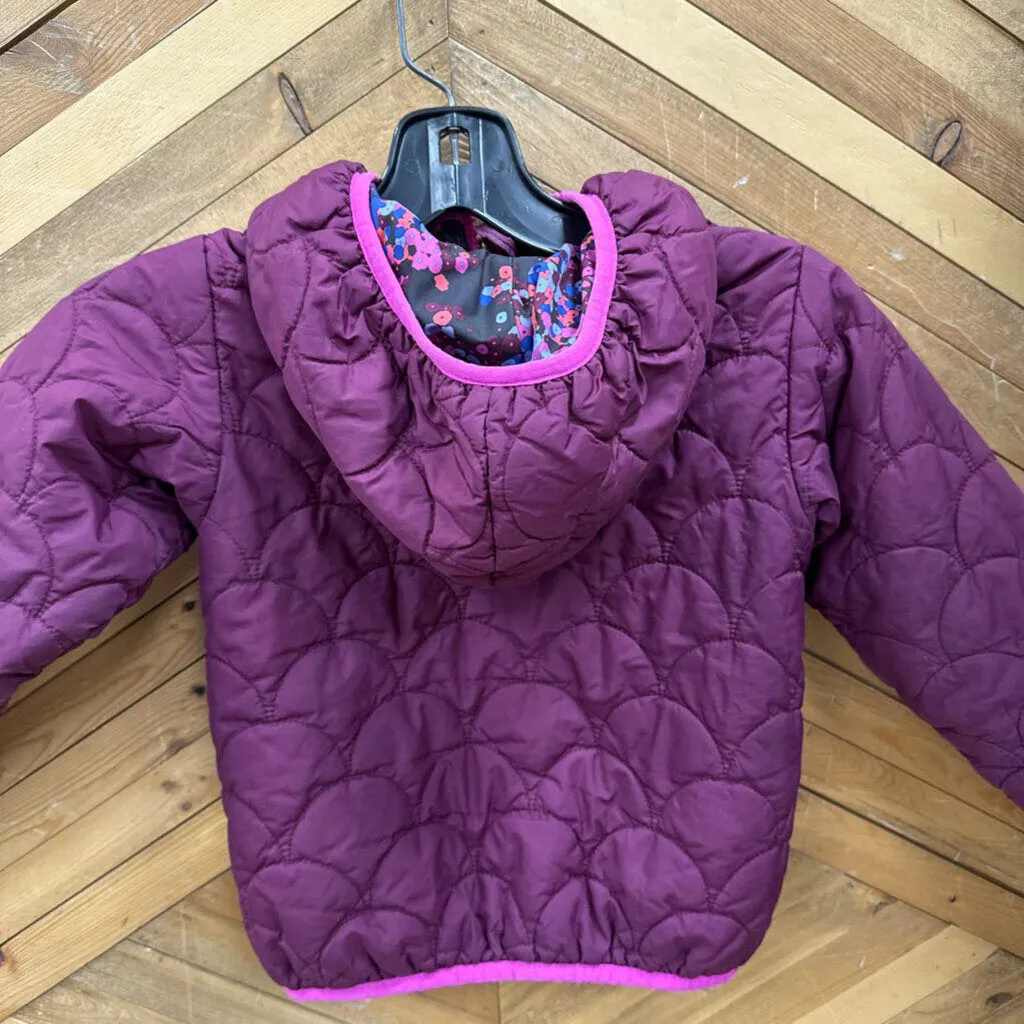 The North Face - Kids Reversible Puffer Jacket - MSRP $130: Purple/Pink/Flowers-children-4T